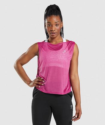 Dámské Tílko Gymshark Tréninková Oversized Růžové | CZ 3192SGL